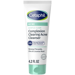 Cetaphil Gentle Clear BPO Acne Face Wash, Soothing, Sensitive Skin, 4.2oz(4.2 Fl Oz (Pack of 12))