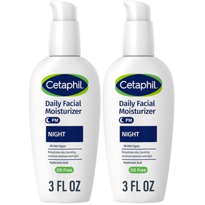 Cetaphil Night Cream Face Moisturizer, Hyaluronic Acid, All Skin, 3oz(3 Fl Oz (Pack of 2))